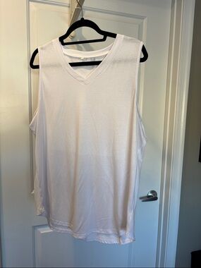 White Sleeveless V-Neck Women’s Top